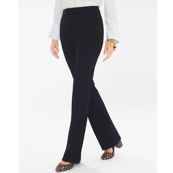 Chico's Black Pants Size 0.5S Size 6S Slacks Straight Leg - Picture 1 of 15